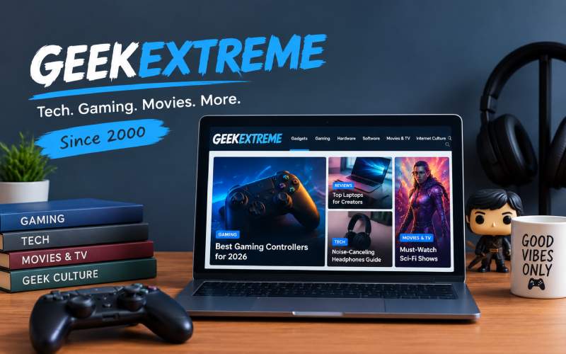 GeekExtreme technology and gaming review website workspace